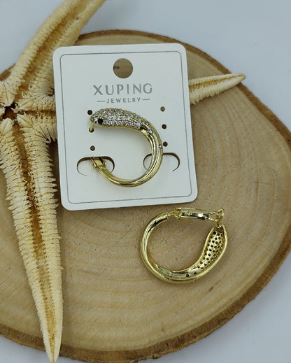 Yılan Figürlü 14 K Küpe