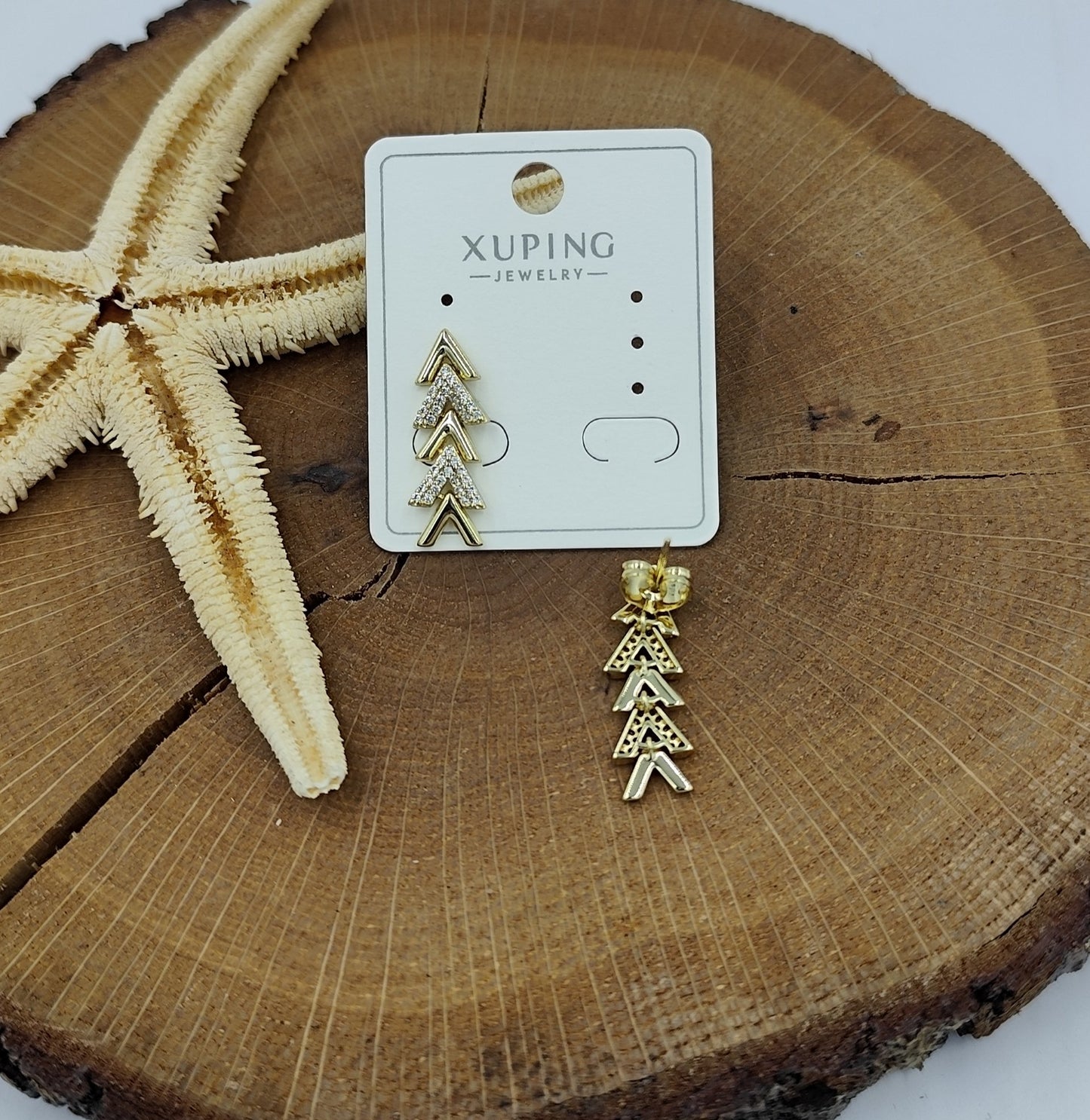 14 K Taş Detaylı Küpe