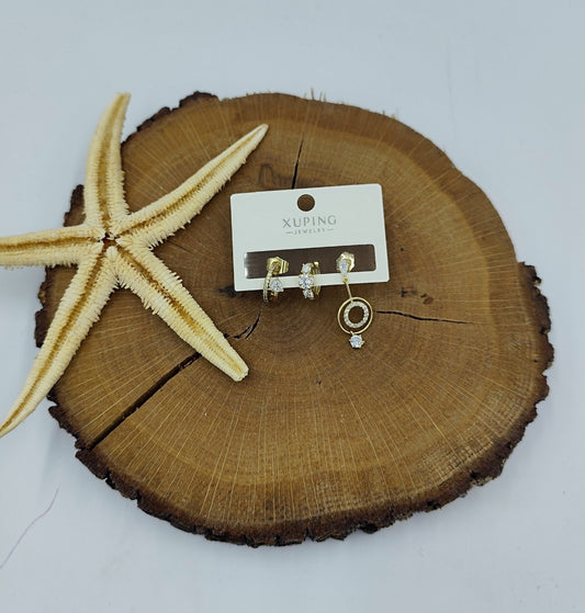 14 K 3'lü Küpe
