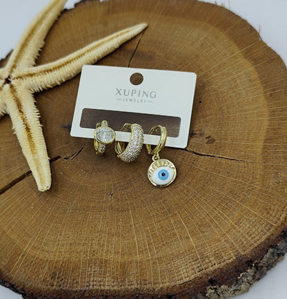 14 K 3'lü Küpe