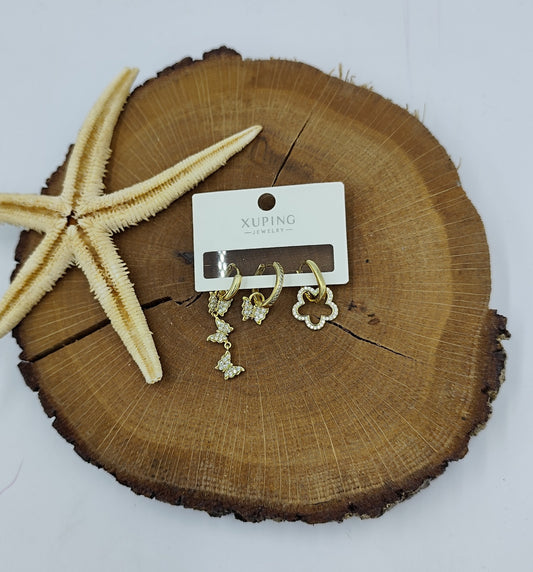 14 K 3'lü Küpe