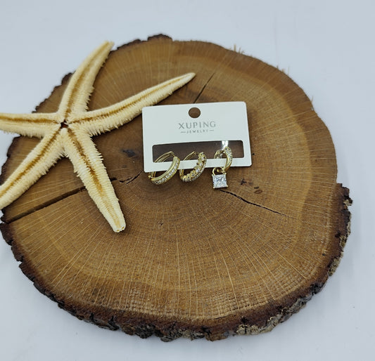 14 K 3'lü Küpe