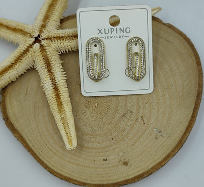 14 K Taş Detaylı Küpe