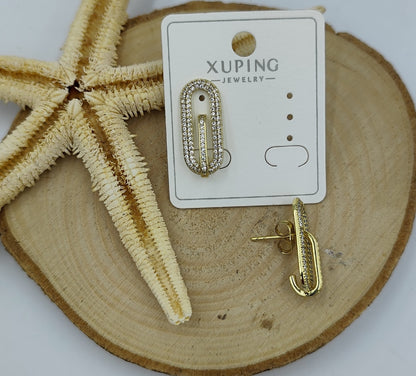 14 K Taş Detaylı Küpe