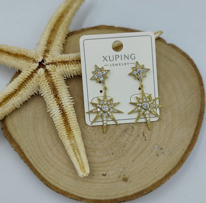 14 K Taş Detaylı Yıldız Küpe