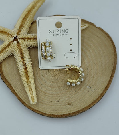 14 K İnci Detaylı Küpe