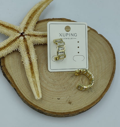 14 K Taş Detaylı Küpe