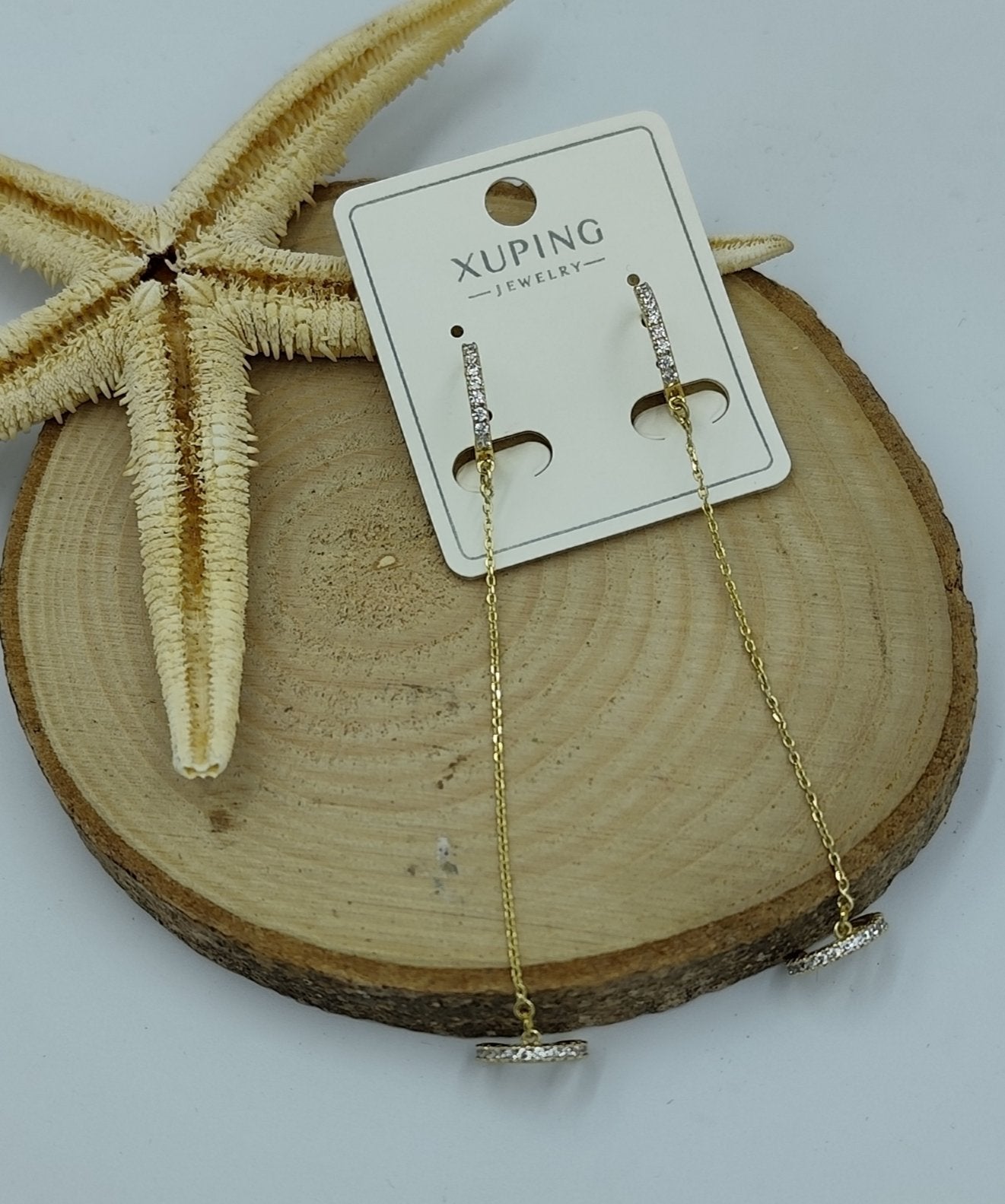 14 K Taş Detaylı Küpe