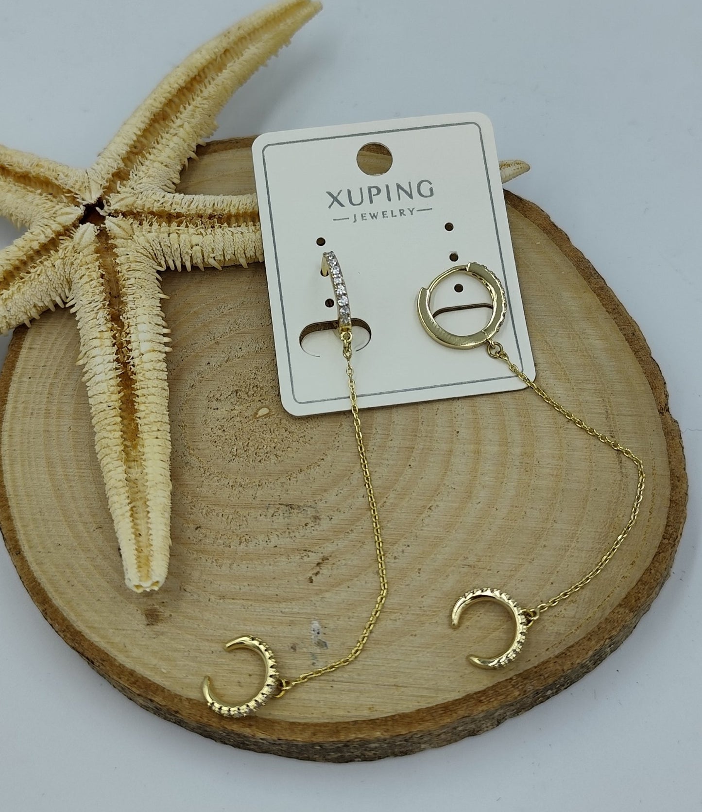 14 K Taş Detaylı Küpe