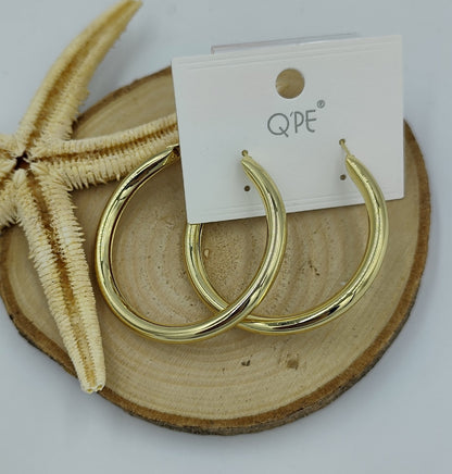 Gold Renkte Halka Küpe