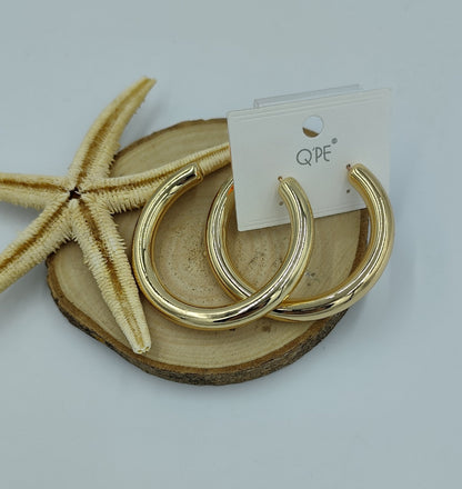 Gold Renkte Halka Küpe