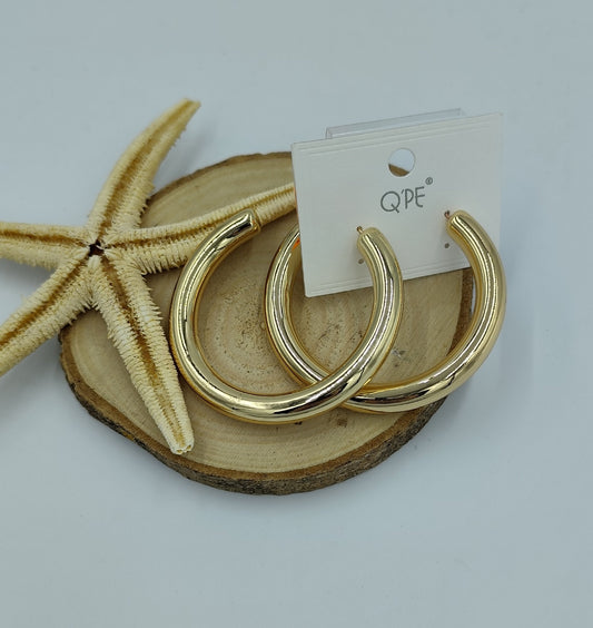 Gold Renkte Halka Küpe