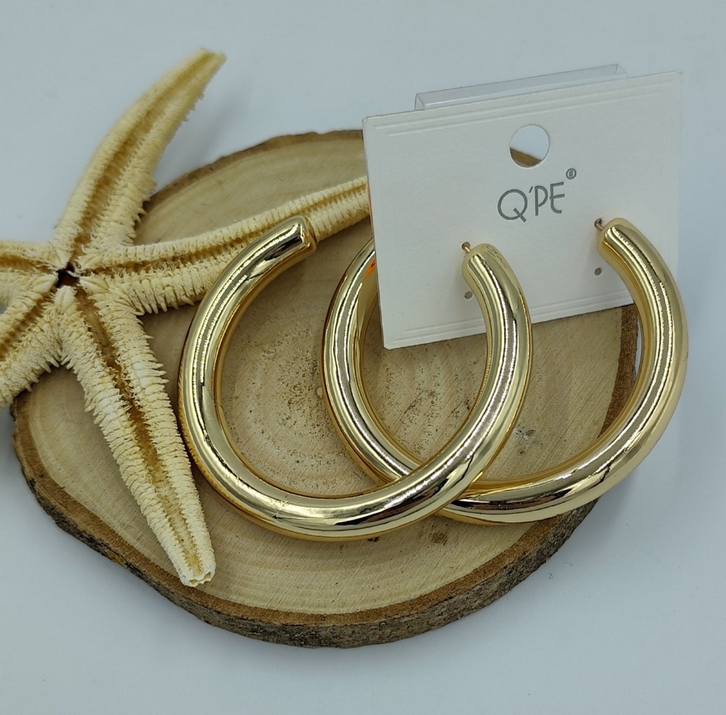Gold Renkte Halka Küpe