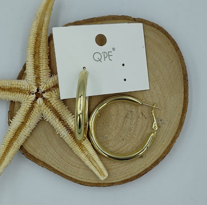 Gold Renkte Halka Küpe