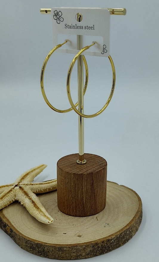 Gold Renkte Çelik Halka Küpe(Mini Boy)