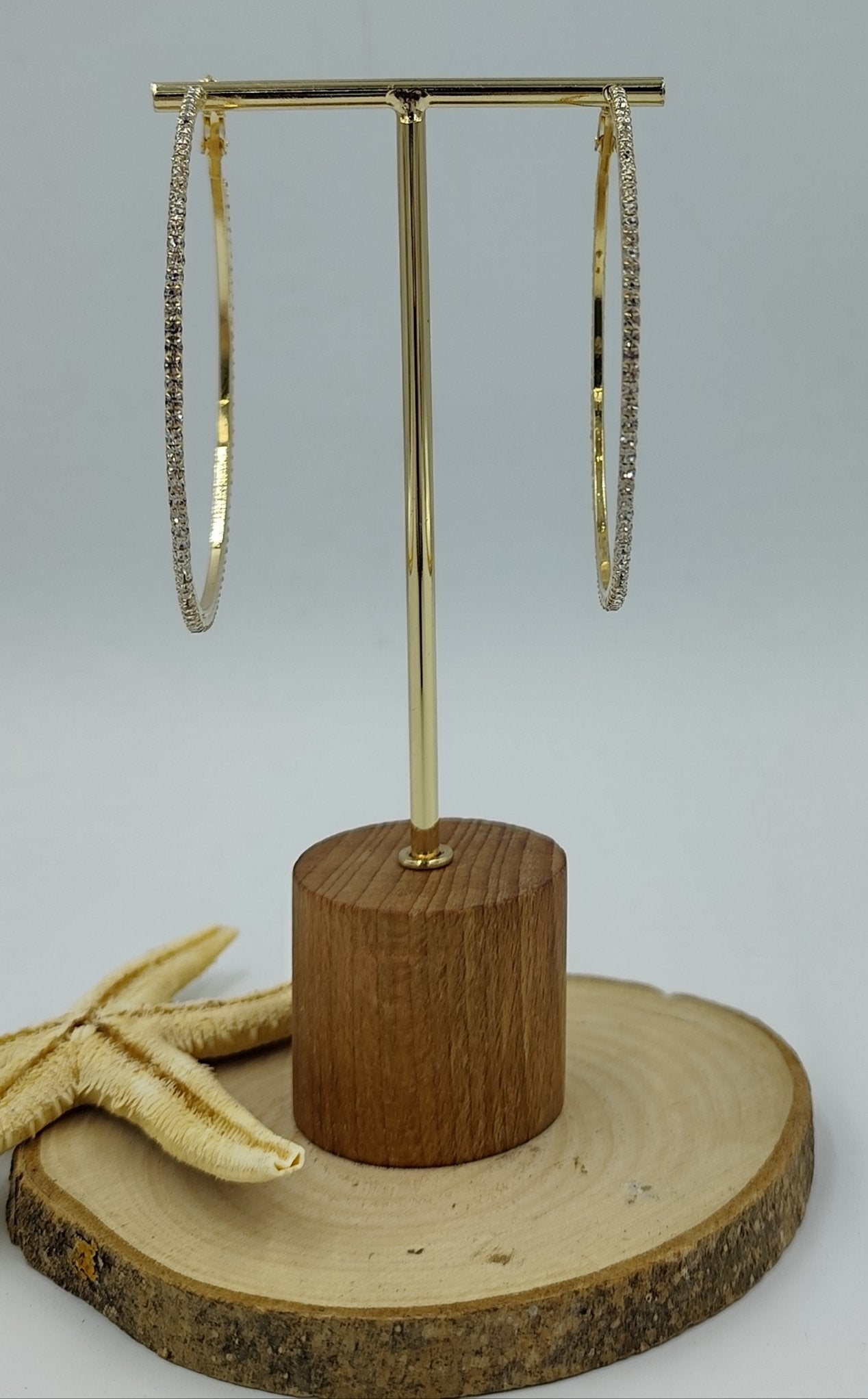 Gold Renkte Tam Tur Halka Küpe (Büyük Boy)