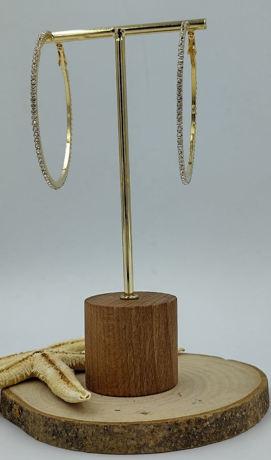 Gold Renkte Tam Tur Halka Küpe (Orta Boy)