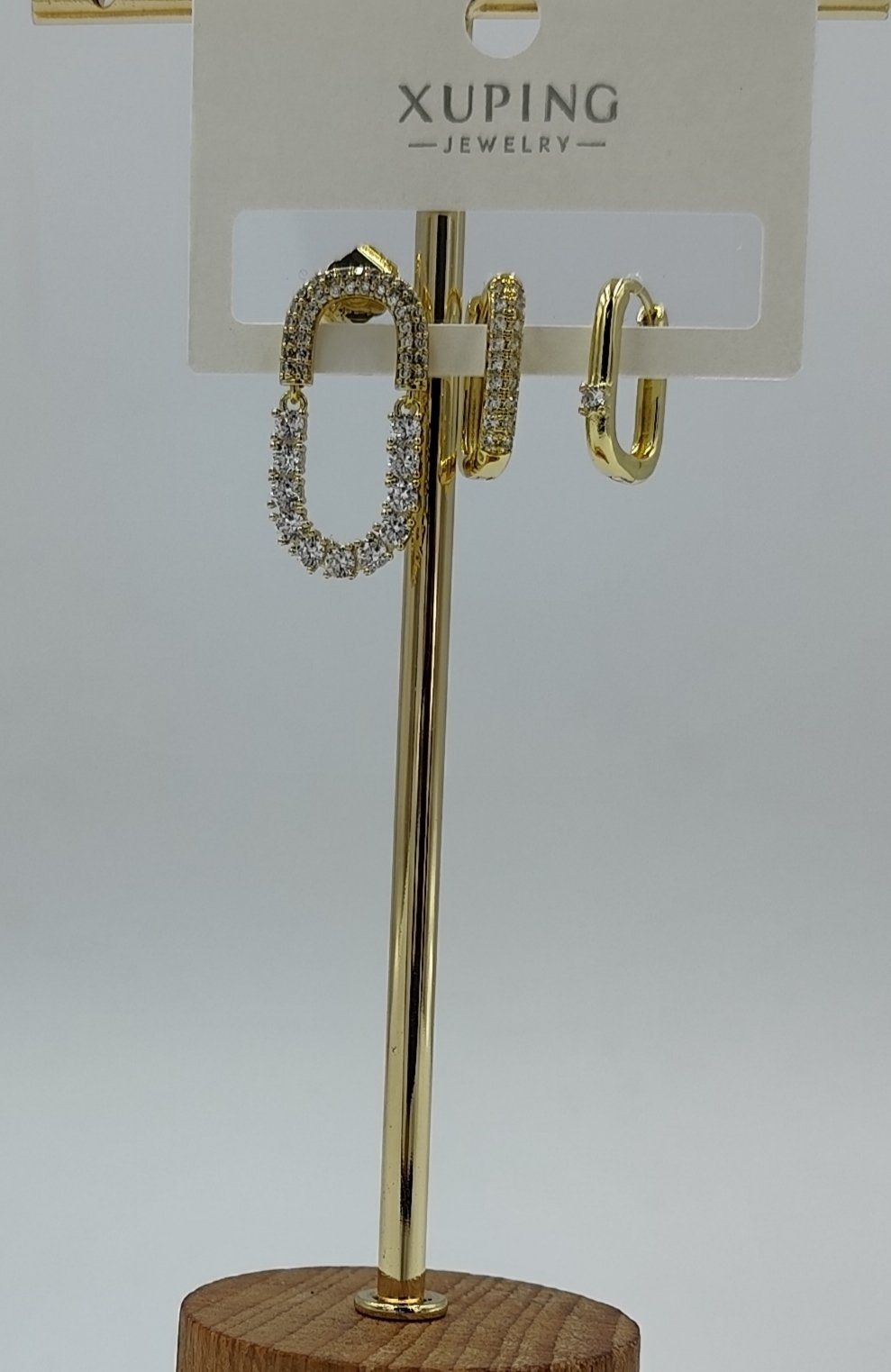 14 K Taş Detaylı 3'lü Küpe