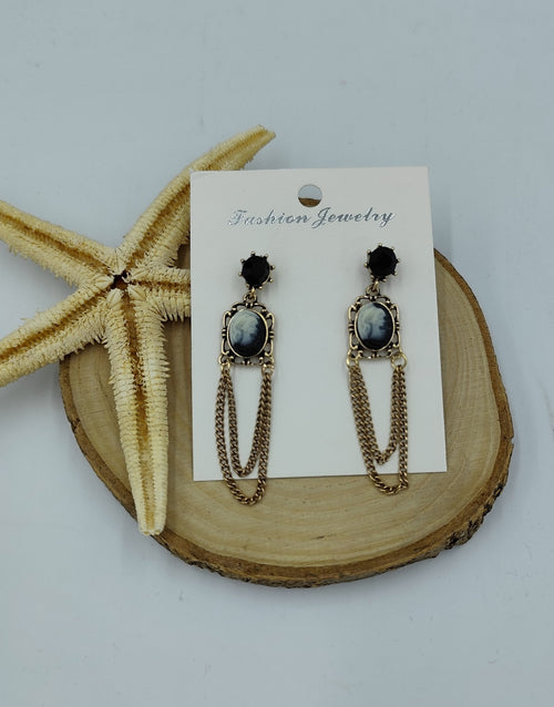 Sallantılı Gold Küpe