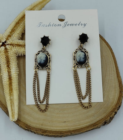Sallantılı Gold Küpe