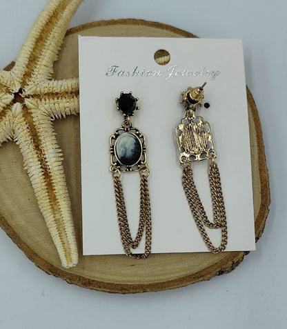 Sallantılı Gold Küpe