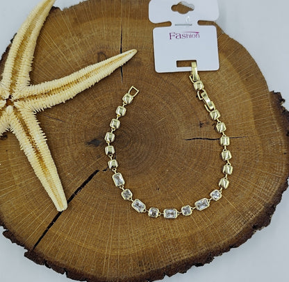 Taş Detaylı Gold Bileklik