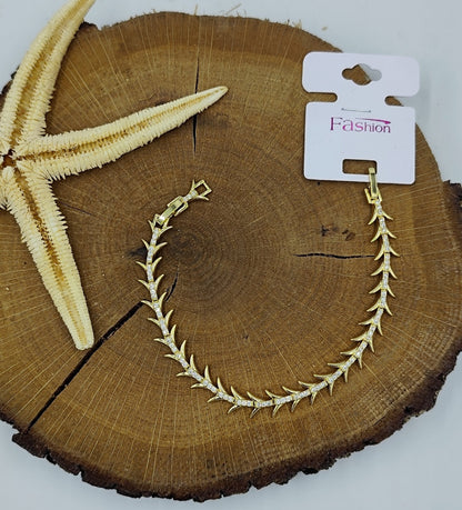 Taş Detaylı Gold Bileklik