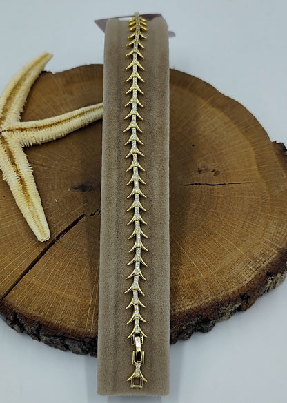 Taş Detaylı Gold Bileklik