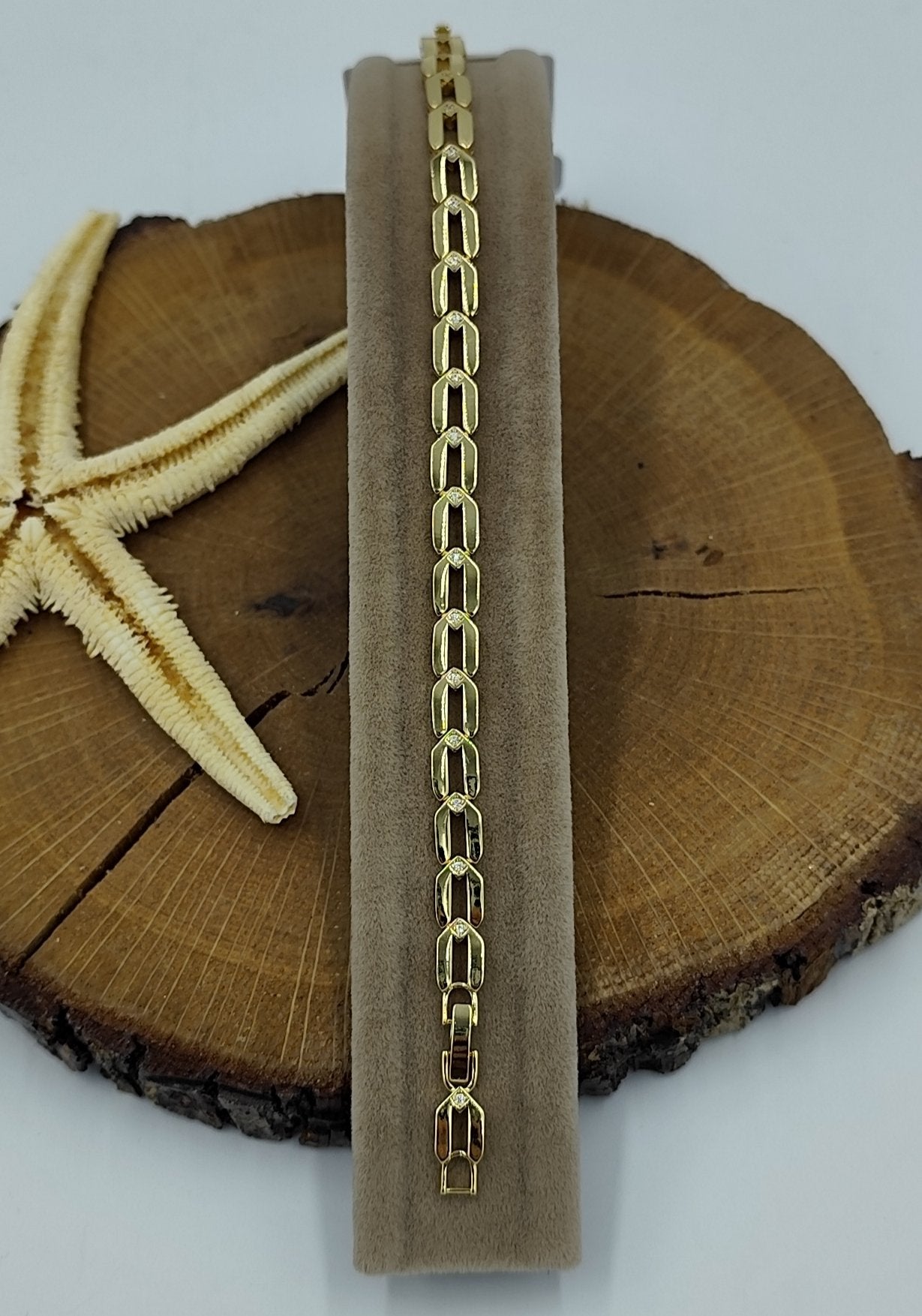 Minik Taş Detaylı Gold Bileklik