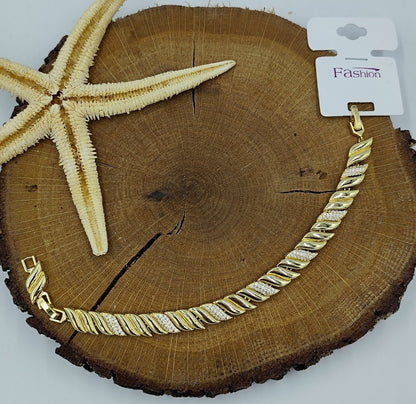 Taş Detaylı Gold Bileklik