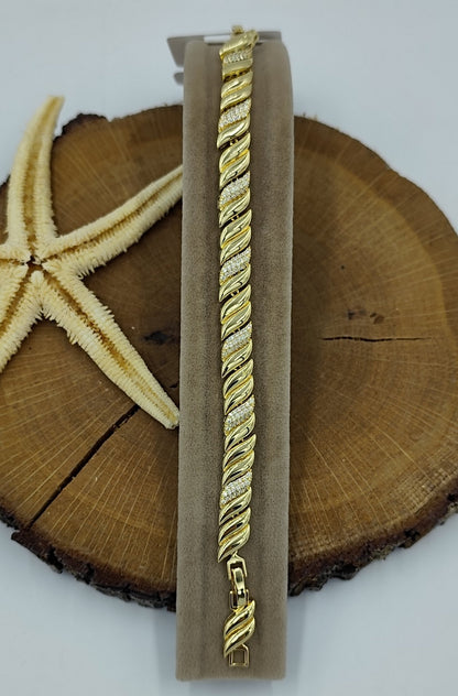 Taş Detaylı Gold Bileklik