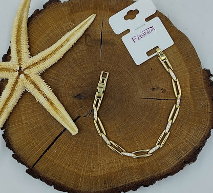 Taş Detaylı Gold Bileklik