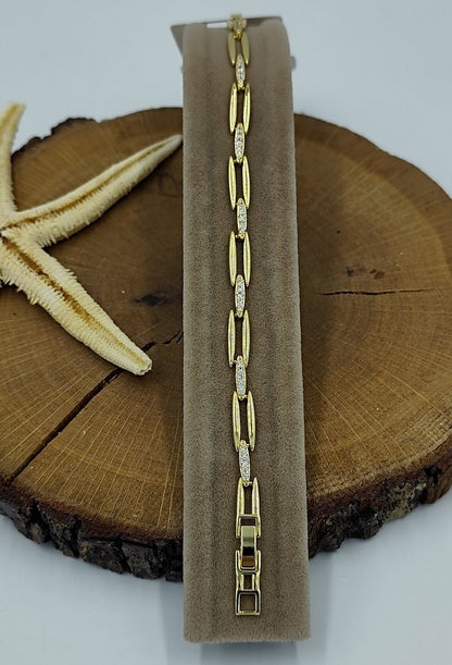 Taş Detaylı Gold Bileklik