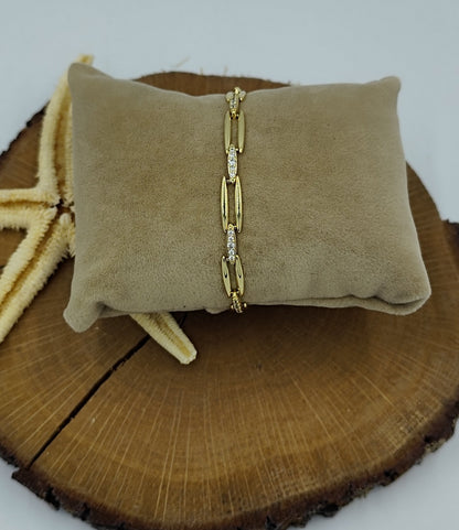 Taş Detaylı Gold Bileklik