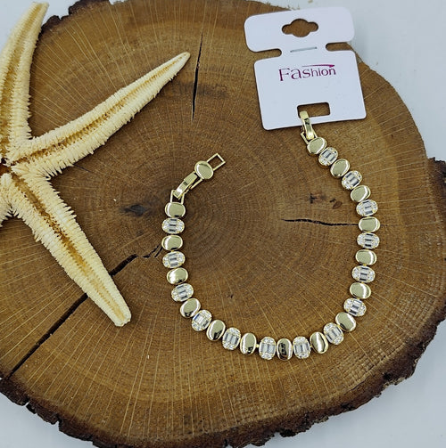 Taş Detaylı Gold Bileklik