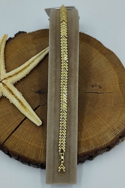 Taş Detaylı Gold Bileklik