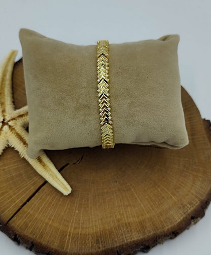 Taş Detaylı Gold Bileklik
