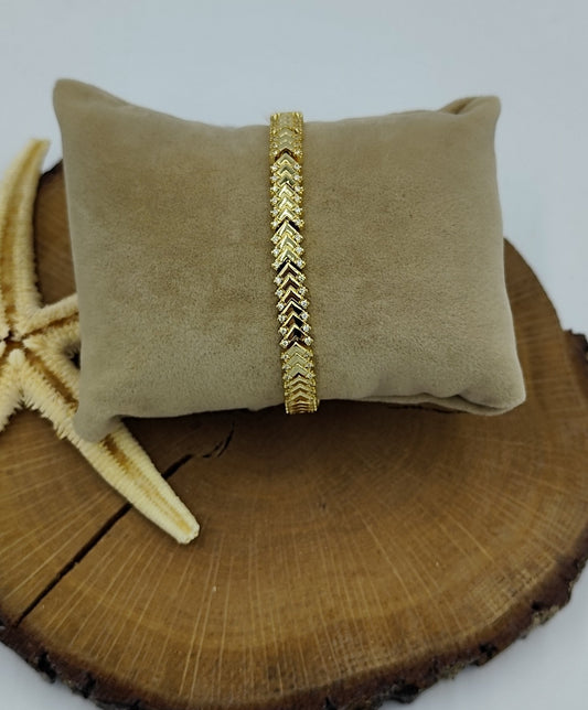 Taş Detaylı Gold Bileklik