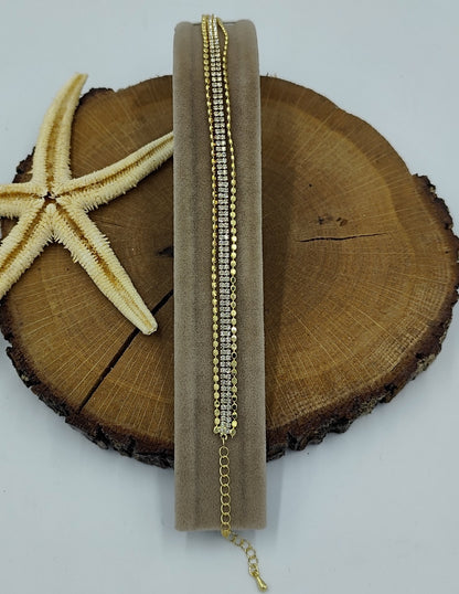 Taş Detaylı Gold Bileklik