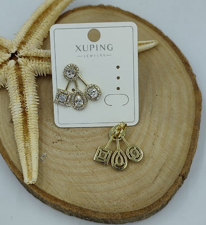 14 K Taş Detaylı Küpe