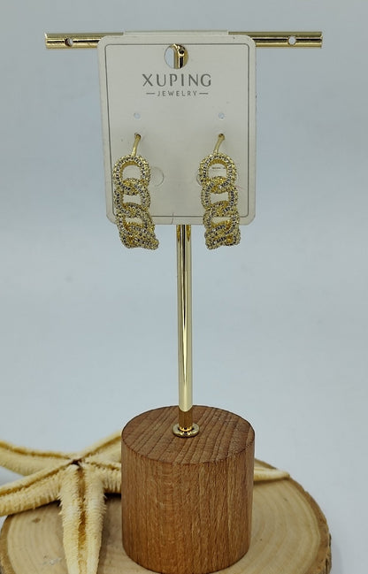 14 K Taş Detaylı Küpe