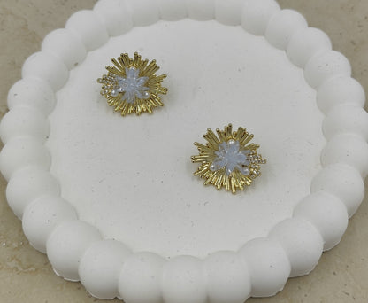 14 K Taş Detaylı Küpe Xuping