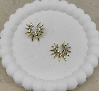 14 K Taş Detaylı Güneş Figürlü Küpe Xuping