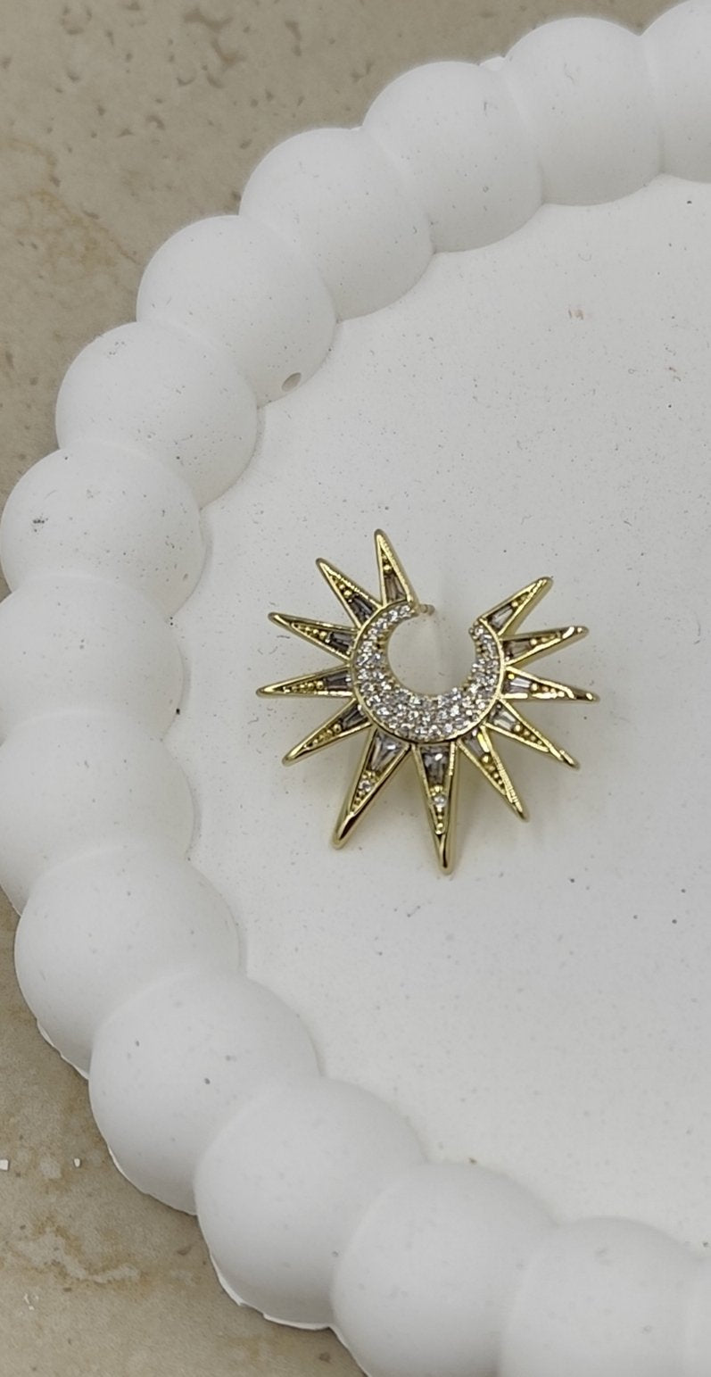 14 K Taş Detaylı Güneş Figürlü Küpe Xuping