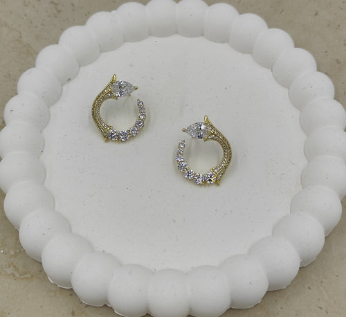 14 K Taş Detaylı Küpe Xuping