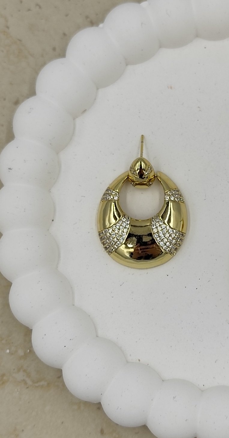 14 K Taş Detaylı Yuvarlak Küpe Xuping