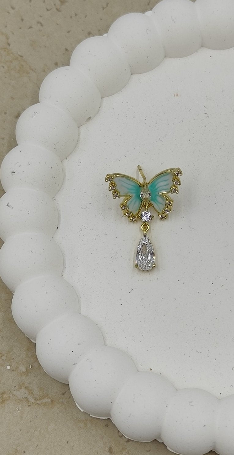 14 K Taş Detaylı Kelebek Küpe Xuping
