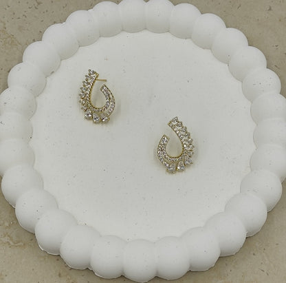 14 K Taş Detaylı Spiral Küpe Xuping
