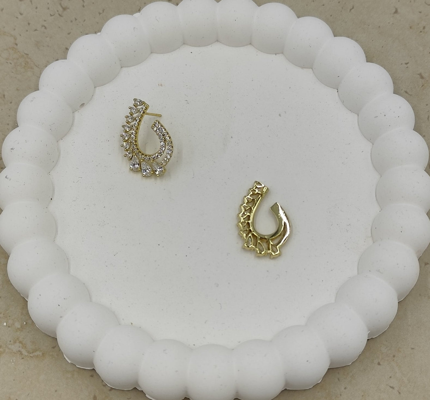 14 K Taş Detaylı Spiral Küpe Xuping