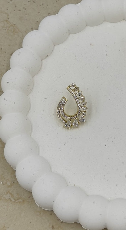 14 K Taş Detaylı Spiral Küpe Xuping